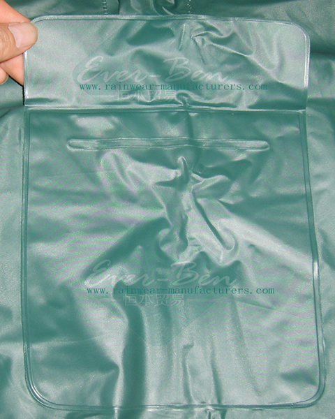Green PVC cycling cape pocket